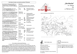 Die Woche - St. Matth&auml;us D&uuml;sseldorf