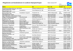 Pflegedienste und Sozialstationen im Landkreis Ostprignitz