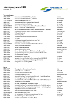 Jahresprogramm 2017 - Turnverband Bern Oberaargau