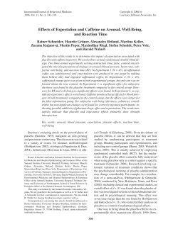 Effects of expectation and caffeine on arousal, well