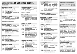 Gottesdienste in St. Johannes Baptist