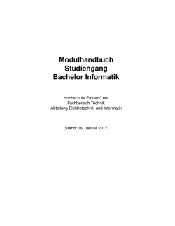 Modulhandbuch Studiengang Bachelor Informatik