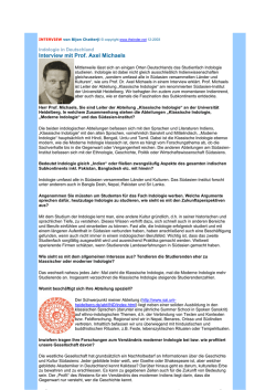 Interview mit Prof. Axel Michaels - S&uuml;dasien-Institut