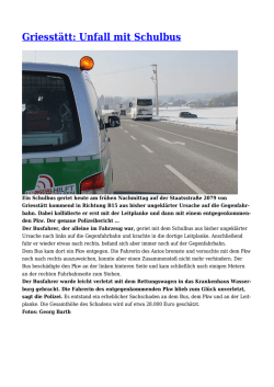 Griesst&auml;tt: Unfall mit Schulbus