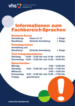 Informationen zum Fachbereich Sprachen