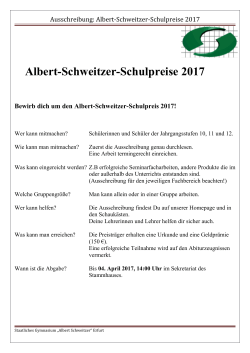 Aufruf für 2017 - Albert-Schweitzer
