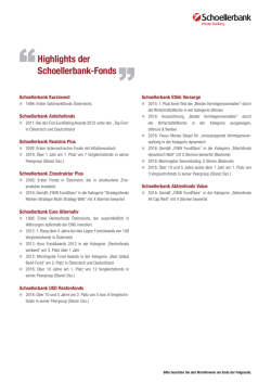 Highlights der Schoellerbank