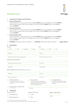 Bestellformular - innogy highspeed
