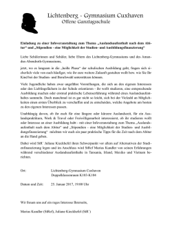 Infoveranstaltung Studien- und Berufswahl 2017