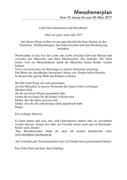 Januar 2017 bis M&auml;rz 2017 - kirchspiel