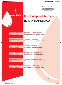 Ihre Blutspendetermine 2017 in KARLSBAD