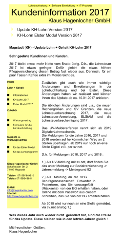 Kundeninformation 2017 - Klaus Hagenlocher GmbH