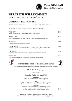 HERZLICH WILLKOMMEN - Restaurant Gifth&uuml;ttli Basel