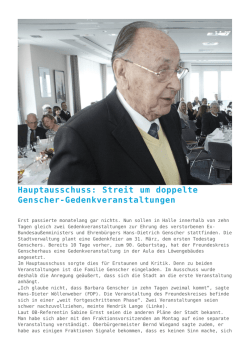 Hauptausschus: Streit um doppelte Genscher