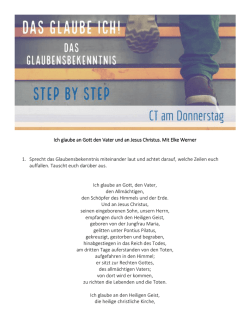 Ich glaube an Gott den Vater und an Jesus Christus. Mit Elke Werner