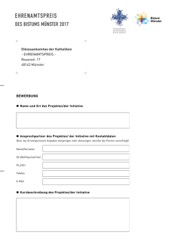 EhrEnamtsprEis - Bistum M&uuml;nster
