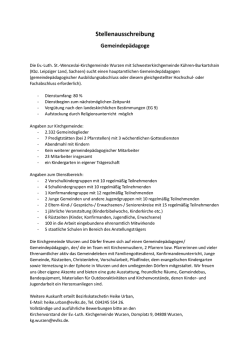 Stellenausschreibung - Kirchgemeinde Wurzen