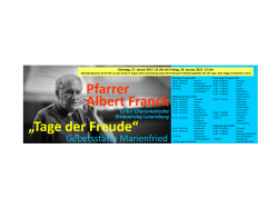 „Tage der Freude“ Pfarrer Albert Franck