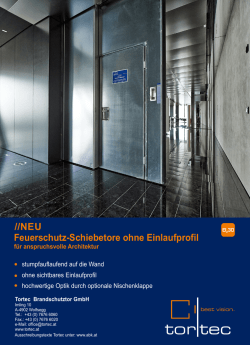Feuerschutz-Schiebetore ohne Einlaufprofil f&uuml;r