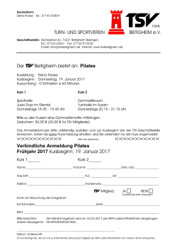 Der TSV Bietigheim bietet an: Pilates