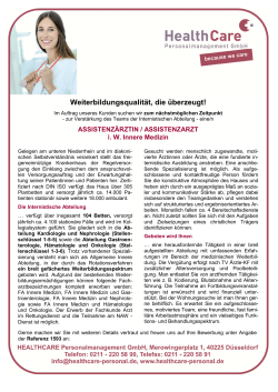 Assistenzärztin/-arzt i. W. Innere Medizin