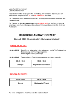 Informationen zur Organisation des MedKurs