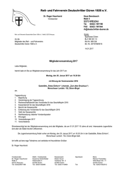 Jahreshauptversammlung