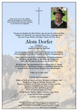 Alois Dorfer - Bestattung Sterzl