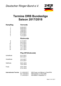 Termine Saison 2017-2018 - Deutscher Ringer