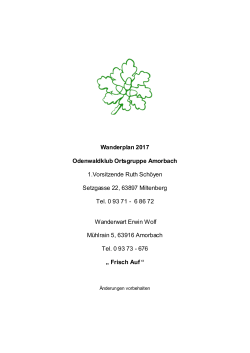 Wanderplan 2017 - Odenwaldklub Amorbach