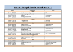 Veranstaltungskalender Mittelsinn 2017