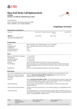 Termsheet vom Emissionstag (DE) - UBS