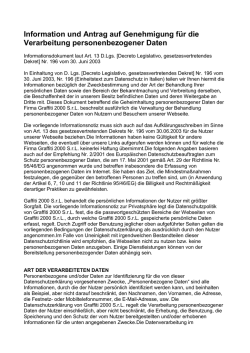 Information und Antrag auf Genehmigung f&uuml;r die