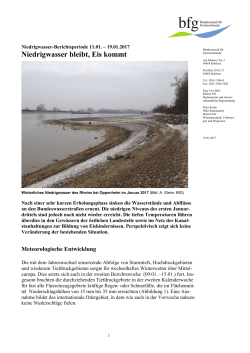 Niedrigwasser bleibt, Eis kommt - Bundesanstalt für Gewässerkunde