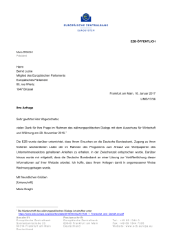 Letter from the ECB President to Mr Bernd Lucke, MEP, on