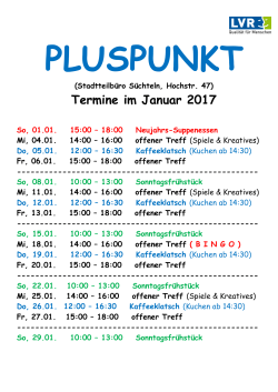 Pluspunkt-Programm - Januar 2017  - LVR