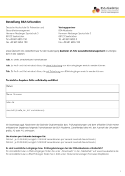 Bestellung BSA-Urkunden - Ilias