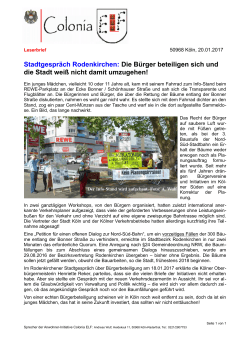 Stadtgespräch Rodenkirchen: Die Bürger beteiligen