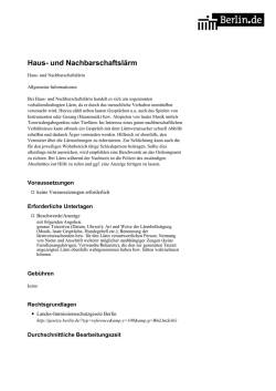 Haus- und Nachbarschaftsl&auml;rm
