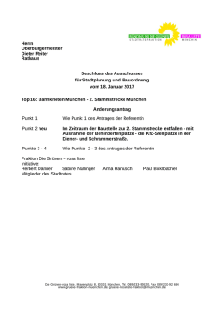 Herrn Oberb&uuml;rgermeister Dieter Reiter Rathaus Beschluss des