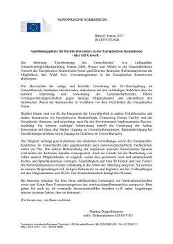 EUROPÄISCHE KOMMISSION Brüssel, Januar 2017 DG ENV/E3