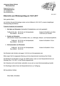 Elternbrief Wintersporttag 2017 - Johannes