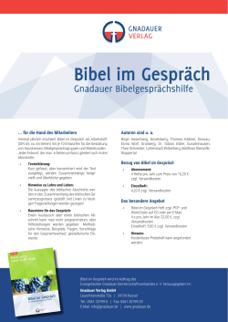 Bibel im Gespräch - Evangelischen Gnadauer Gemeinschaftsverband