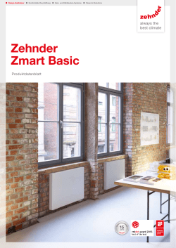 Produktdatenblatt Zehnder Zmart Basic