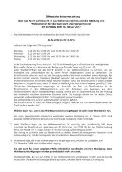 Einsicht Wählerverzeichnis