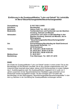 Einf&uuml;hrung in die Zusatzqualifikation "Lohn und Gehalt" f&uuml;r