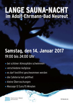 im adolf-ehrmann-Bad neureut Samstag, den 14. Januar 2017