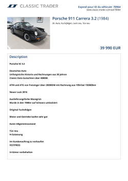Porsche 911 Carrera 3.2 (1984) 39 990 EUR