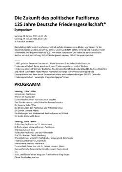 Die Zukunft des politischen Pazifismus 125 Jahre - DFG-VK