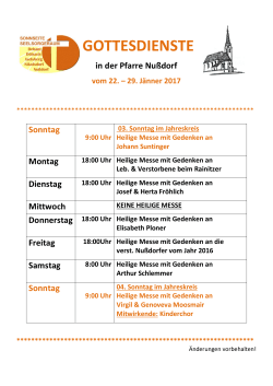 gottesdienste - Marktgemeinde Nussdorf